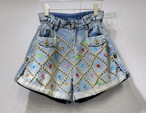 Shorts Denim con piedras