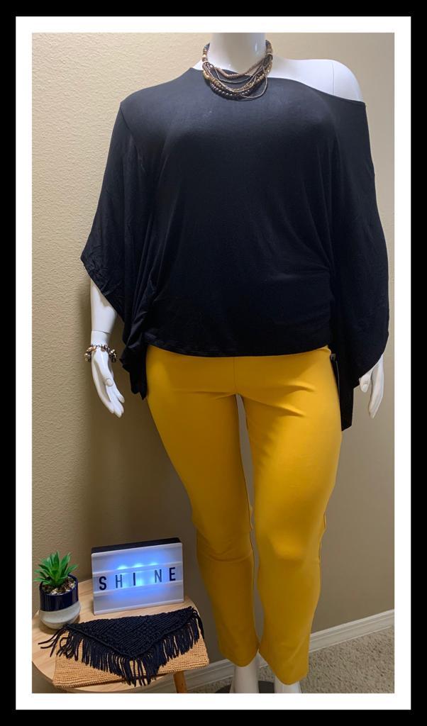 Mustard Pants High Waist Skinny