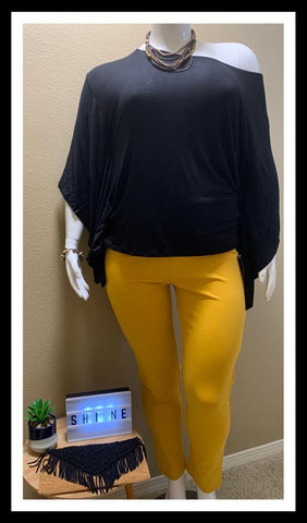 Mustard Pants High Waist Skinny