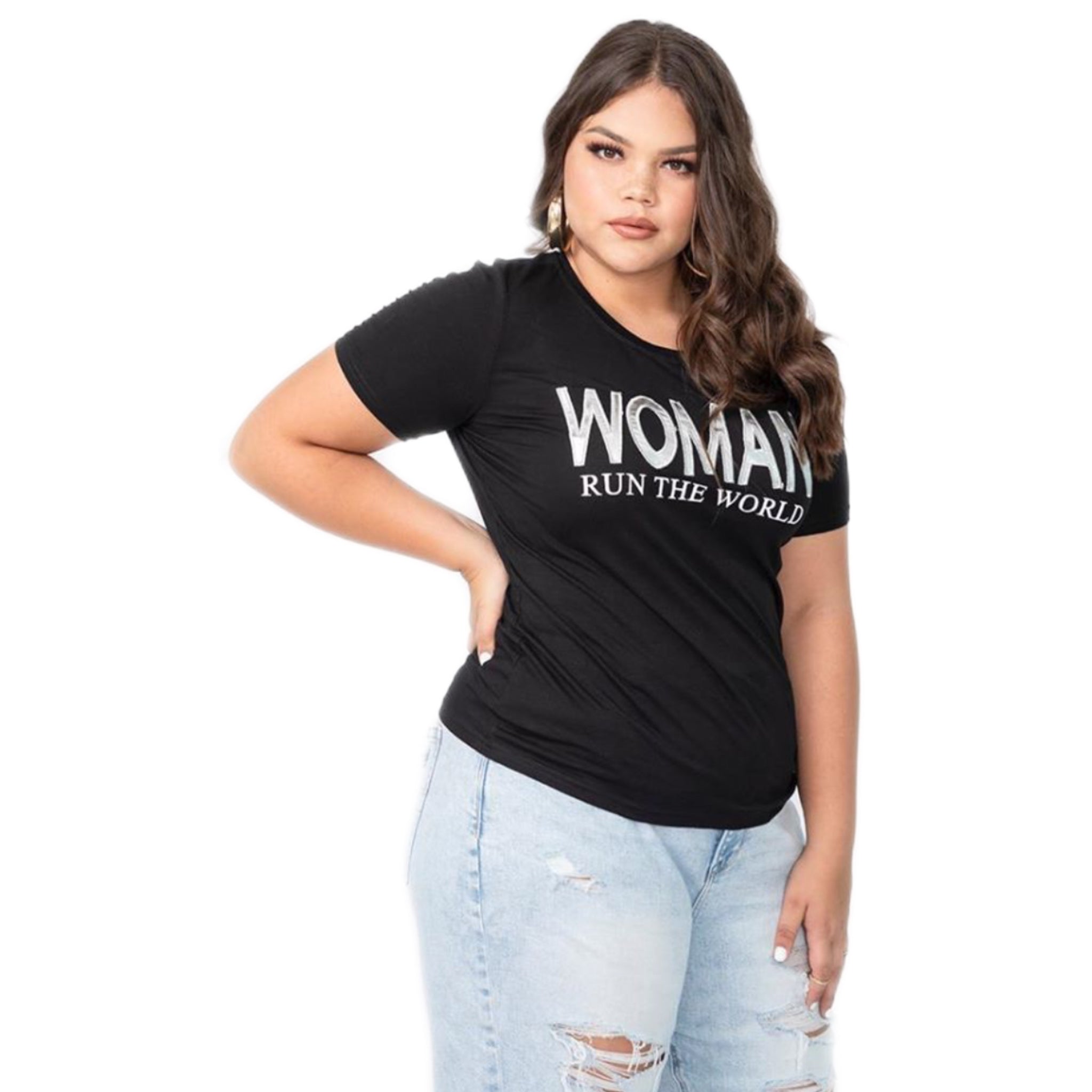 Black Tshirt "Women Run The World"