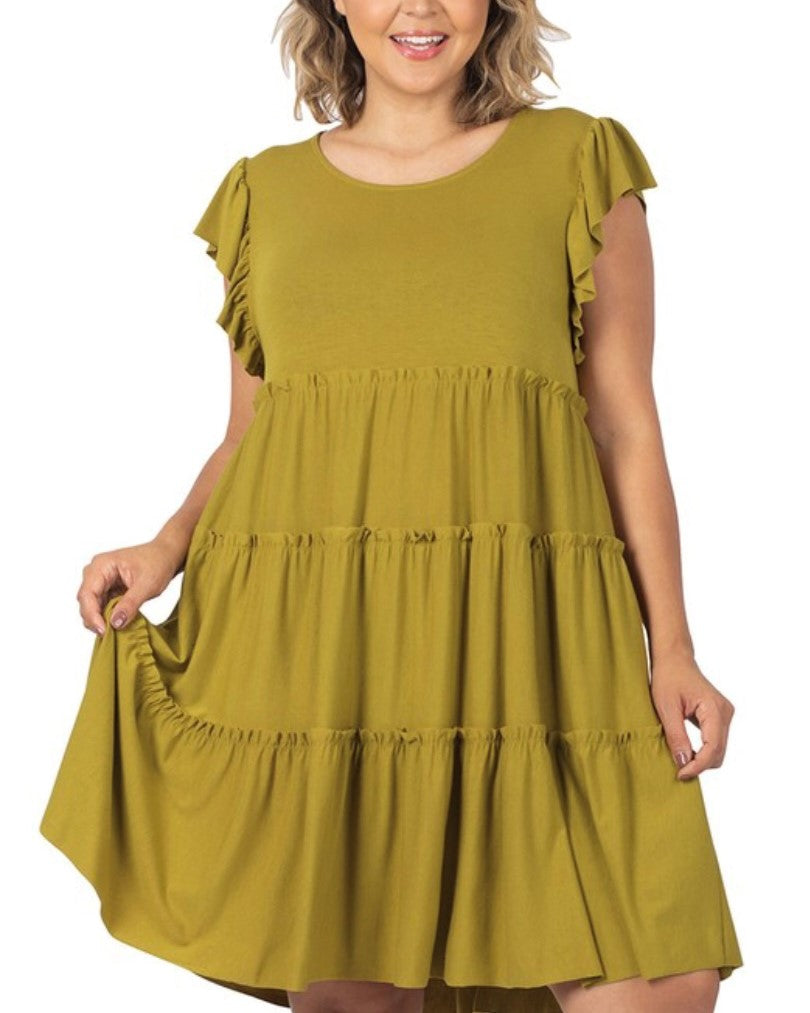 Dress Olive Dress Ruffle