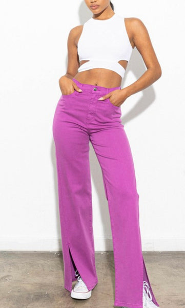 Wide Leg Green  Pants Vibrant