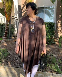 Asymetrical Tunic  Brown Dress